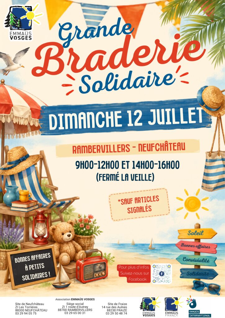 BRADERIE SOLIDAIRE ASSOCIATION EMMAÜS VOSGES